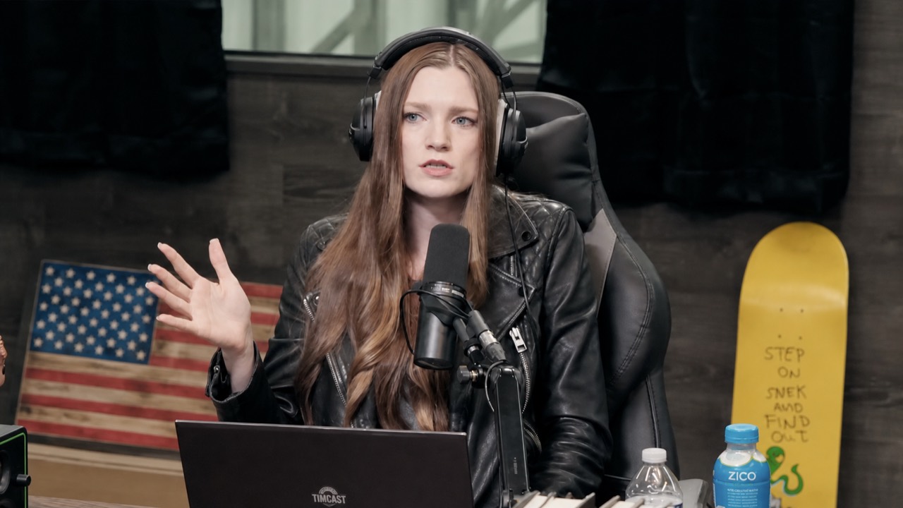 Hannah Claire B. co-hosting a live video podcast in studio